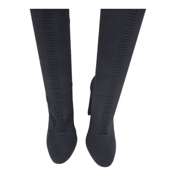 Gianvito Rossi Stretch Knit Over the Knee Block Heel Boots - Picture 5 of 8